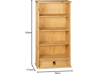 Biblioteca 1 Cajon Cera/Blanca LINEA CORONA MADERA en Blanco/Cera - Bibliotecas, Uruguay | Quesal, vista 6