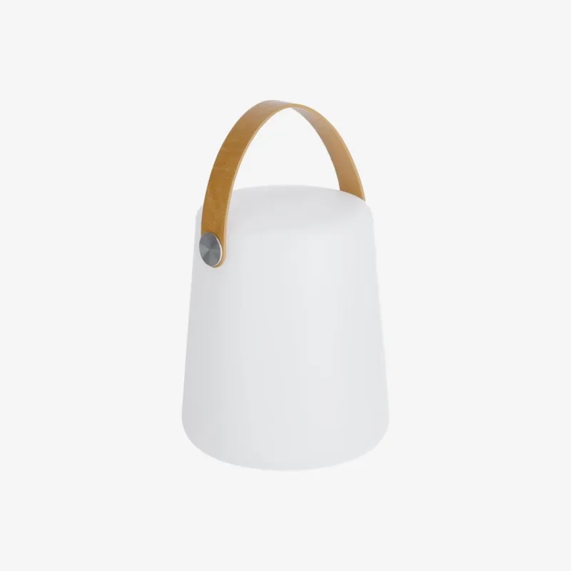Luminaria de mesa exterior Dialma con asa marrón en Blanco - Muebles para el exterior, Uruguay | Kavehome