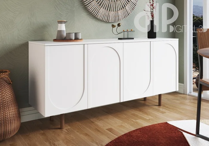 Aparador Buffet Arco 160 cm - Blanco en Madera natural - Aparadores y recibidores, Uruguay | Berna Home, vista 7