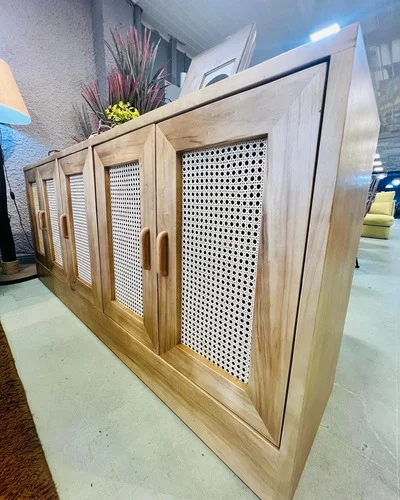 Aparador Bargueño Madera Maciza Esterilla 180x85x38 - Ozark A Eleccion en Madera natural - Aparadores y recibidores, Uruguay | Ozark Home, vista 2