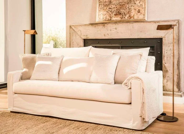 SILLON SOFIA - JEAN NATURAL LAVABLE en Blanco - Sillones y sofás, Uruguay | La Iberica