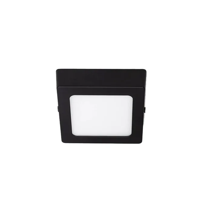 Panel LED Cuadrado de Adosar Negro 6W Luz Cálida en Negro - Lámparas colgantes, Uruguay | Serlux
