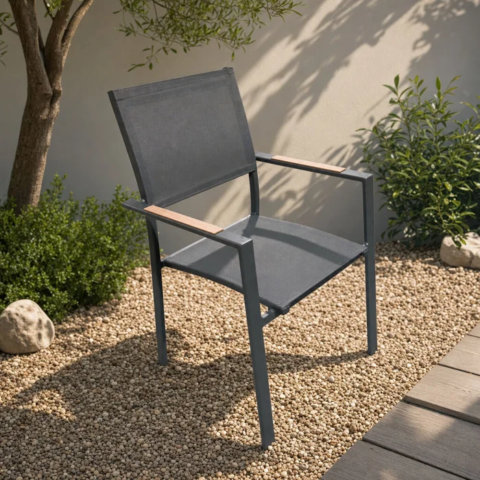 Silla De Exterior Aluminio Gris Tenerife en Gris - Muebles para el exterior, Uruguay | Divino