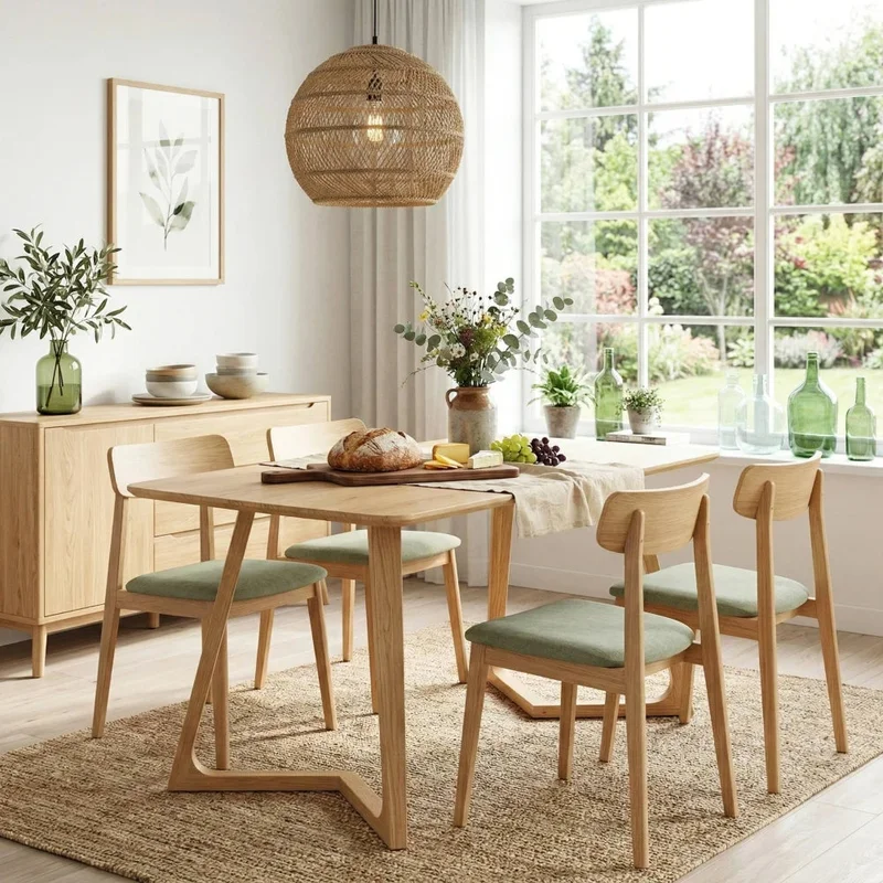 Mesa de comedor Aura - Madera Maciza 120 cm - Línea Serena en Madera natural - Mesas de comedor, Uruguay | Ecowood, vista 3