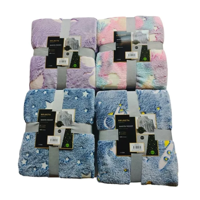 MANTA VELVET BRILLA EN OSCURIDAD 127X152CM SURTIDO en Multicolor - Textiles, Uruguay | Decohogar, vista 2