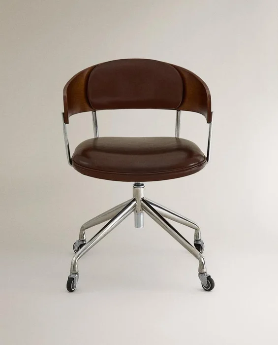 SILLA OFICINA RUEDAS en Marrón - Sillas, Uruguay | Zara Home, vista 2