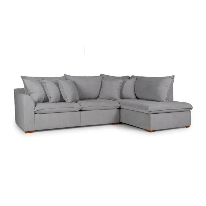 Rinconera Atualitta - Tela Microfibra - Chaise Derecho - TC1009 (Plata) en Gris, Uruguay | NYR