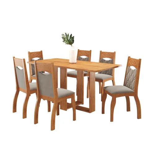 Juego Comedor Mesa 6 Sillas Tapa Rectangular Elegance - Mesas de comedor, Uruguay | Soy Hogar