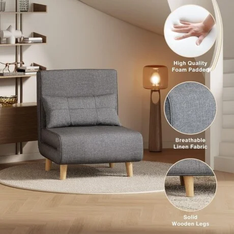 Sillon cama Trifold 1 cuerpo - Gris en Gris, Uruguay | La Cueva Muebles, vista 18