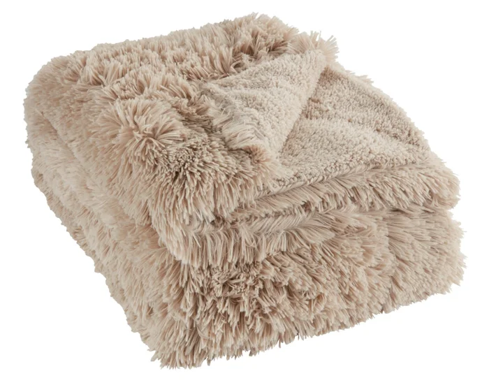 Manta MYRFIOL 135x195 pelo topo en Beige - Textiles, Uruguay | JYSK