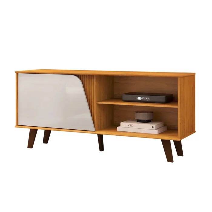 Rack Iris 1 Puerta Con Estante Y Patas Mdp en Madera natural - Muebles para TV, Uruguay | Soy Hogar
