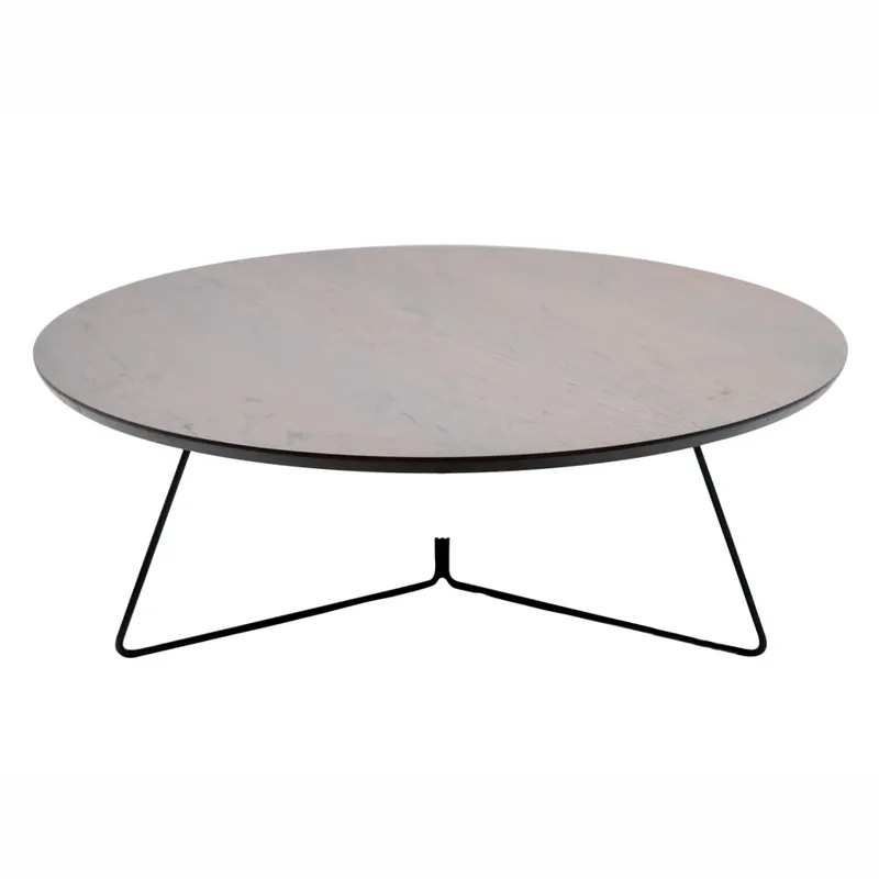 MESA RATONA - ROBLE MARRON Y PATAS METAL NEGRO en Multicolor - Mesas de living, Uruguay | Champagne Home