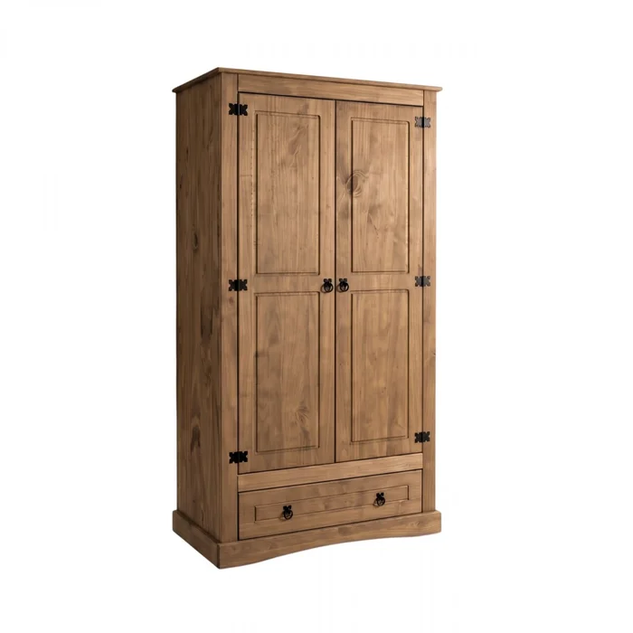 Ropero 2 puertas 1 Cajón Madera - Linea Mexicana - Nogal en Madera natural, Uruguay | Rústico Hogar, vista 2