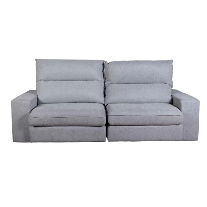 Sofá C/chaise 3 Cuerpos Tela Gris Boreal en Gris - Sillones y sofás, Uruguay | Divino, vista 3