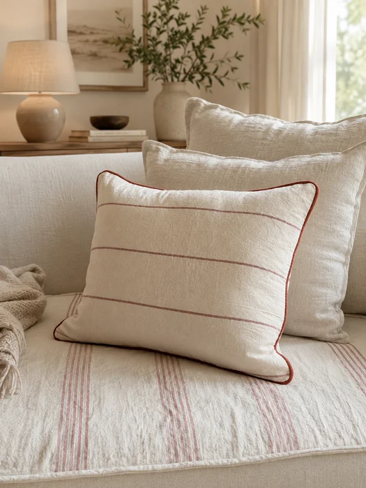 Almohadón Stripe Rojo - Textiles, Uruguay | Decilo con Alma, vista 2