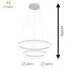 Colgante led 2 Fajas de anillos- 60W Dimerizable en Blanco - Lámparas colgantes, Uruguay | Iluminica, vista 5 de 6