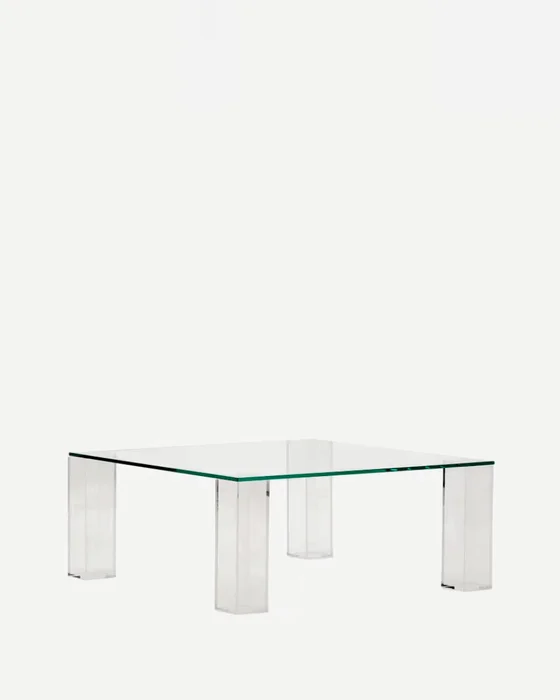 Mesa auxiliar Adularia de cristal templado - transparente 85 x 85 cm en Transparente - Mesas de arrimo, Uruguay | Kavehome