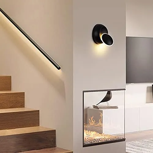 Luminaria lampara metalica de pared led giratoria Negro en Negro - Iluminación, Uruguay | Decotech