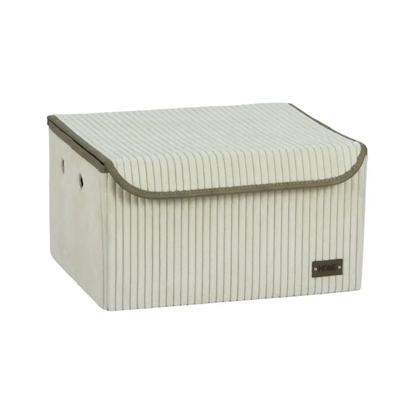 CAJA ORGANIZADOR REC C/TAPA 40X30XH22CM PANA CRUDO en Blanco - Canastos, Uruguay | Decohogar