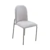 Silla en tapizada en sintético color perla, patas en metal chocolate claro. en Beige - Sillas, Uruguay | Champagne Home, vista 1 de 3