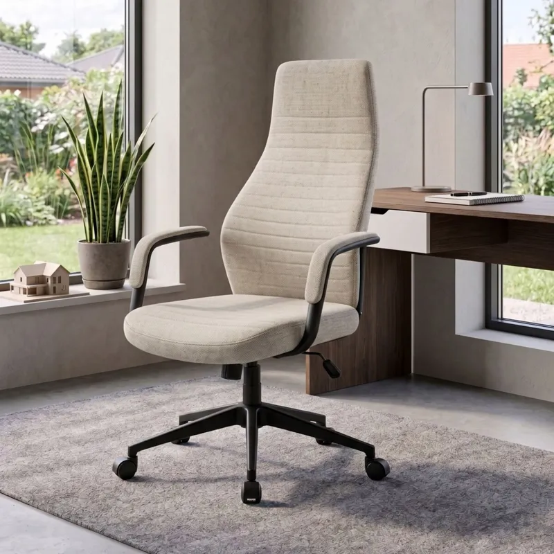 Silla de oficina Negra 2 Posiciones - Podium - Gris Claro en Beige - Sillas de escritorio, Uruguay | Rústico Hogar