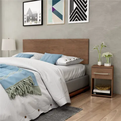 Respaldo de Sommier C/ 2 Mesas de Luz - MDP - DAKAR en Marrón - Dormitorio, Uruguay | Mulata