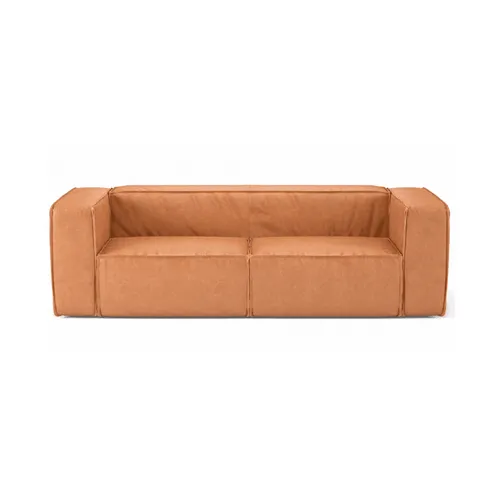 SOFA NORA CUERO NATURAL LA PAZ CAMEL en Naranja - Sillones y sofás, Uruguay | Masinfinito Casa