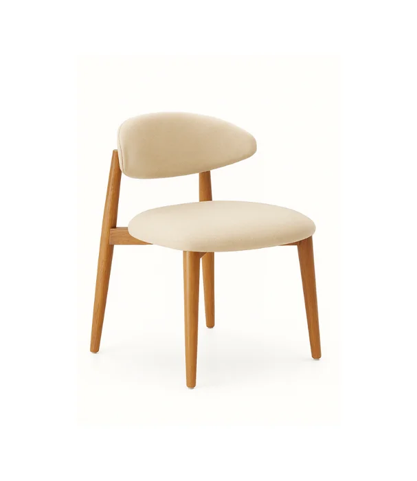 SILLA CALA TEKA TAPIZADA en Beige - Sillas, Uruguay | Más Infinito Casa