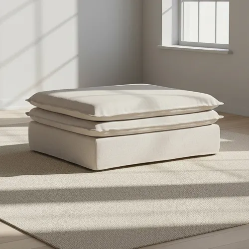 Puff Tela-premium Natural-beige Lazy Natural en Beige - Sillones y sofás, Uruguay | Divino