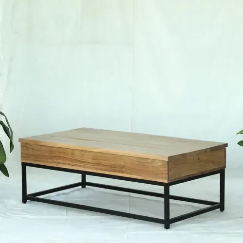M58B Ratona Elevable 130x75x46 en Madera natural - Mesas de living, Uruguay | Victoriana