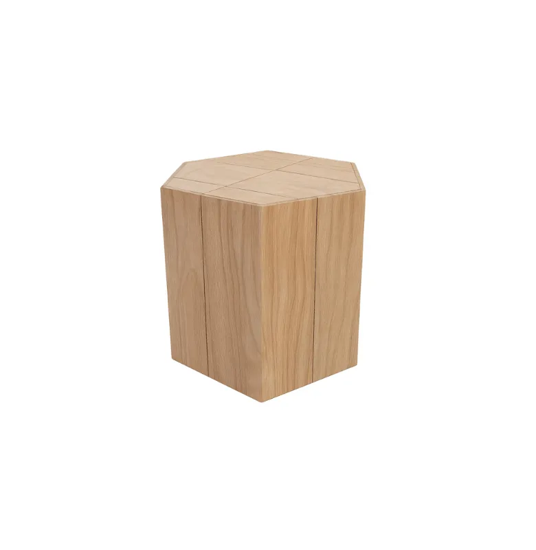 MESA HEXA LATERAL TEKA INDOOR/OUTDOOR en Madera natural - Mesas de arrimo, Uruguay | Masinfinito Casa