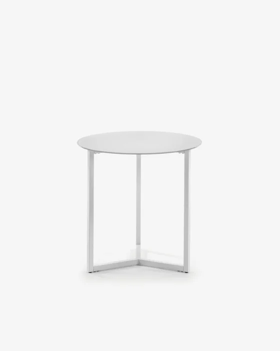 Mesa auxiliar Raeam Ø 50 cm - blanco en Negro - Mesas de arrimo, Uruguay | Kavehome