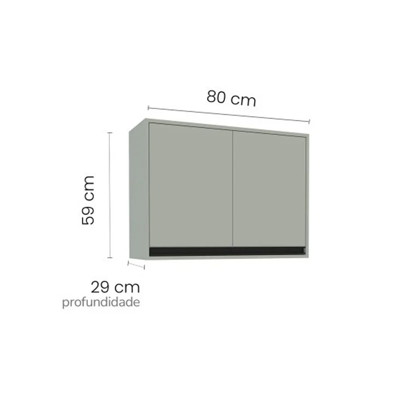 Aereo Modular Alto 2 Puertas Con Estante Mdp en Gris - Muebles, Uruguay | Soy Hogar, vista 4