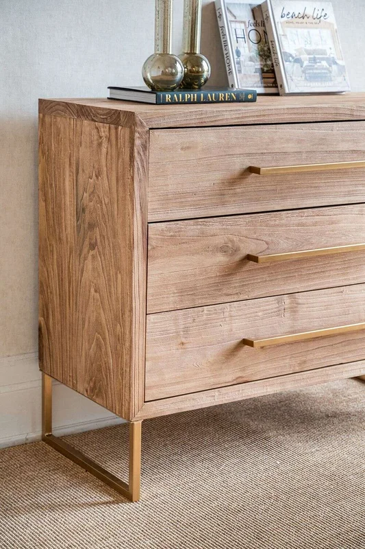 COMODA SUR - ALAMO Y HIERRO ORO VIEJO en Madera natural - Bibliotecas, Uruguay | La Iberica, vista 4