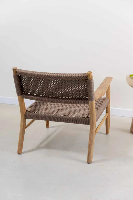 Butaca en teca y fibra de Loom chocolate en Marrón - Butacas, banquetas y puffs, Uruguay | Entrecasa, vista 4