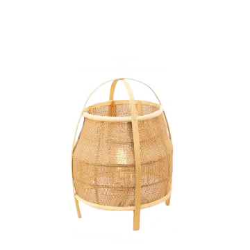 Lámpara de Mesa Bane de Bambú Natural – Estilo Rústico / Boho en Madera natural - Lámparas de mesa, Uruguay | Bascuhouse