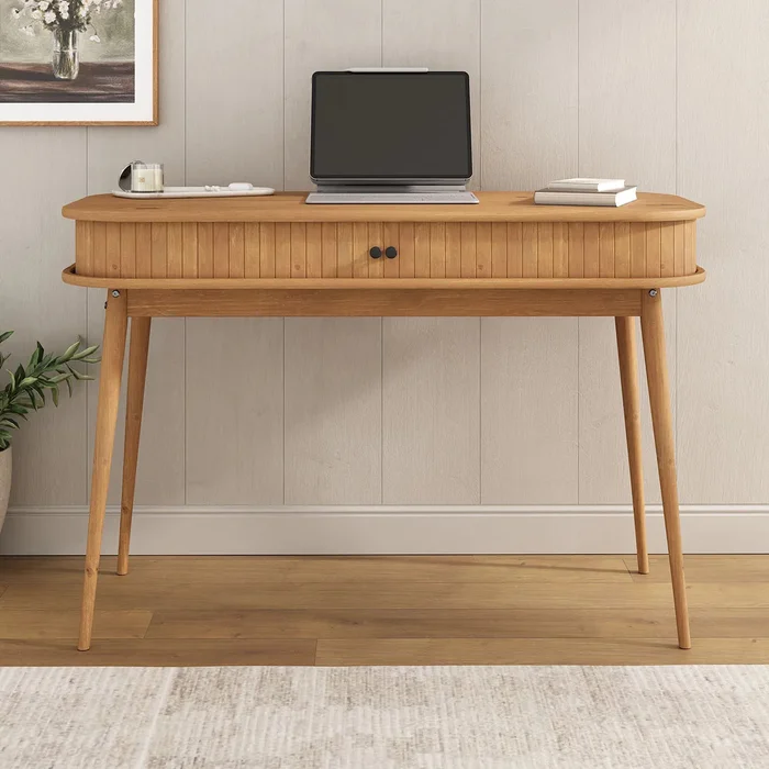 Escritorio Jani con Rolltop - Madera Maciza en Madera natural - Escritorios, Uruguay | Balton, vista 2