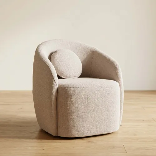 Butaca Giratoria Tela Natural-beige Paris Beige en Beige - Butacas, banquetas y puffs, Uruguay | Divino