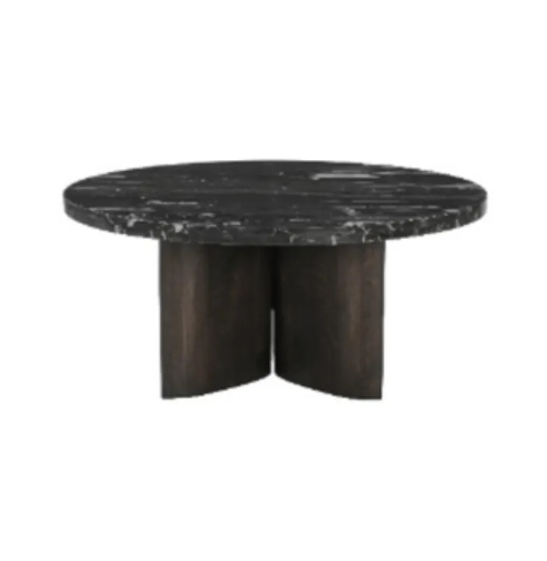 MESA LIVING VERONA CIRCULAR MADERA NEGRA Y MAROL BLACK MARCINO en Negro - Mesas de living, Uruguay | Masinfinito Casa