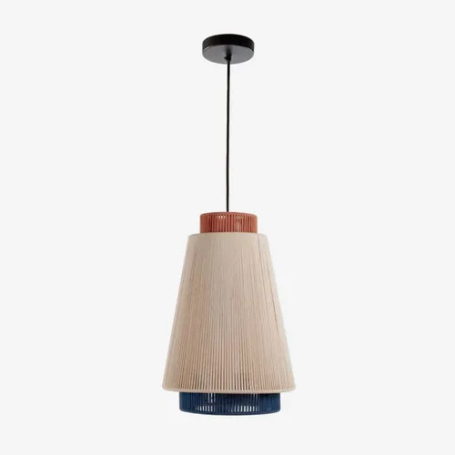 Lámpara de techo Yuvia - de algodón con acabado beige, azul y terracota en Multicolor - Lámparas colgantes, Uruguay | Kavehome