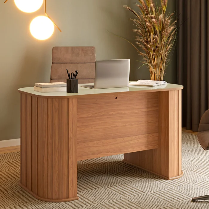 Escritorio Munich Curvo Mesa de Oficina C/1 Cajon 135cm 100% MDF - Escritorios, Uruguay | Balton, vista 2