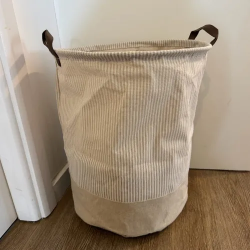 Canasto cesto para ropa sucia tela - Beige en Beige - Canastos, Uruguay | Buho Store