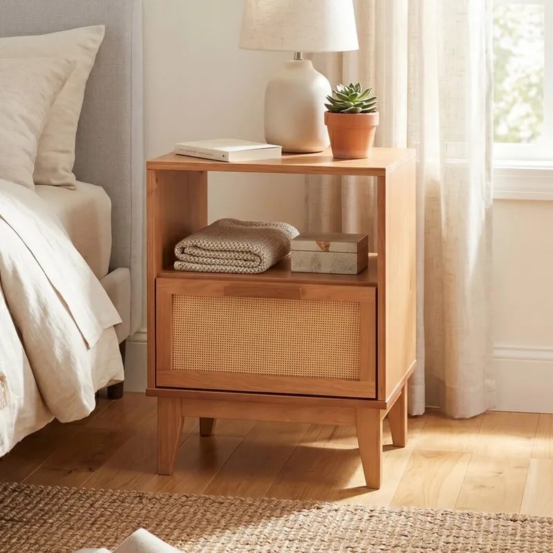 Mesa de Luz 1 Cajón - Slim en Madera natural - Mesas de luz, Uruguay | Rústico Hogar