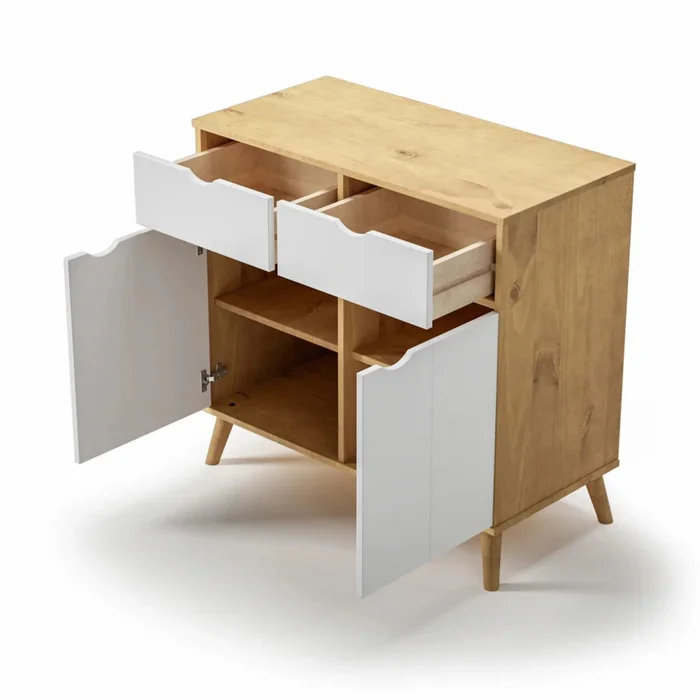 Cómoda 2 puertas 2 cajones - Línea Berlin - Blanco en Blanco - Cómodas, Uruguay | Ecowood, vista 4