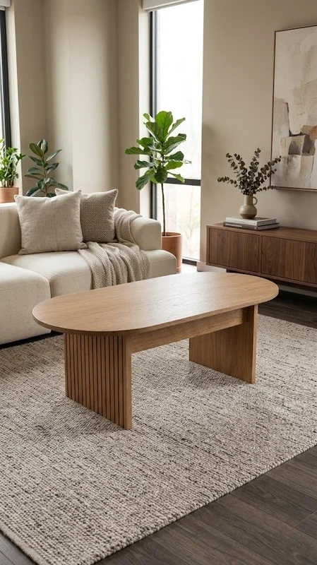 Mesa de Centro Articulada Capri Ovalada – Olmo en Madera natural - Mesas de living, Uruguay | Berna Home, vista 4