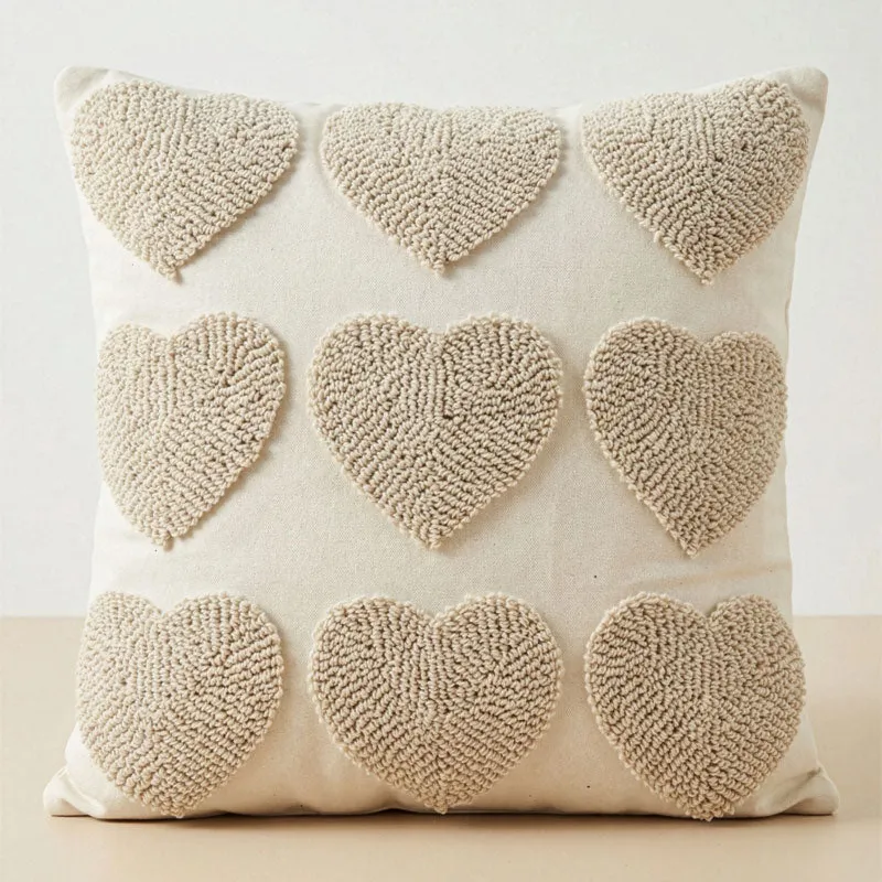 Almohadón Bordado Love en Beige - Textiles, Uruguay | Cabana