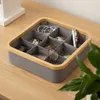 ORGANIZADOR PLEGABLE 9 COMP 30X30X9CM EX TELA GRIS en Gris - Canastos, Uruguay | Decohogar, vista 4 de 4