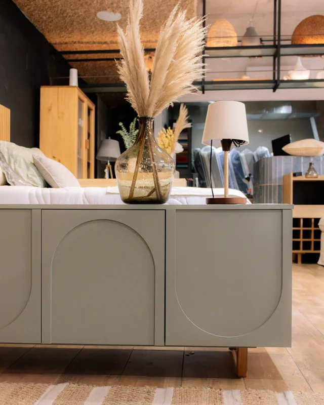 Rack Arco 160cm – Verde en Madera natural - Muebles para TV, Uruguay | Berna Home, vista 4