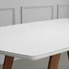 MESA COMEDOR - PATAS MADERA - TAPA LACA OFF WHITE C/VIDRIO en Off-white - Mesas de comedor, Uruguay | Champagne Home, vista 4 de 5