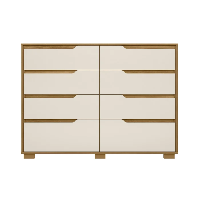Comoda Cajonera 8 Cajones Combinada Con Patas Dormitorio en Off-white - Cómodas, Uruguay | Soy Hogar